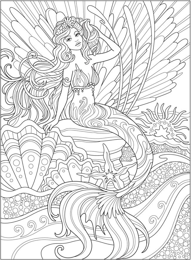 60 Printable Pretty Mermaid Coloring Pages 49