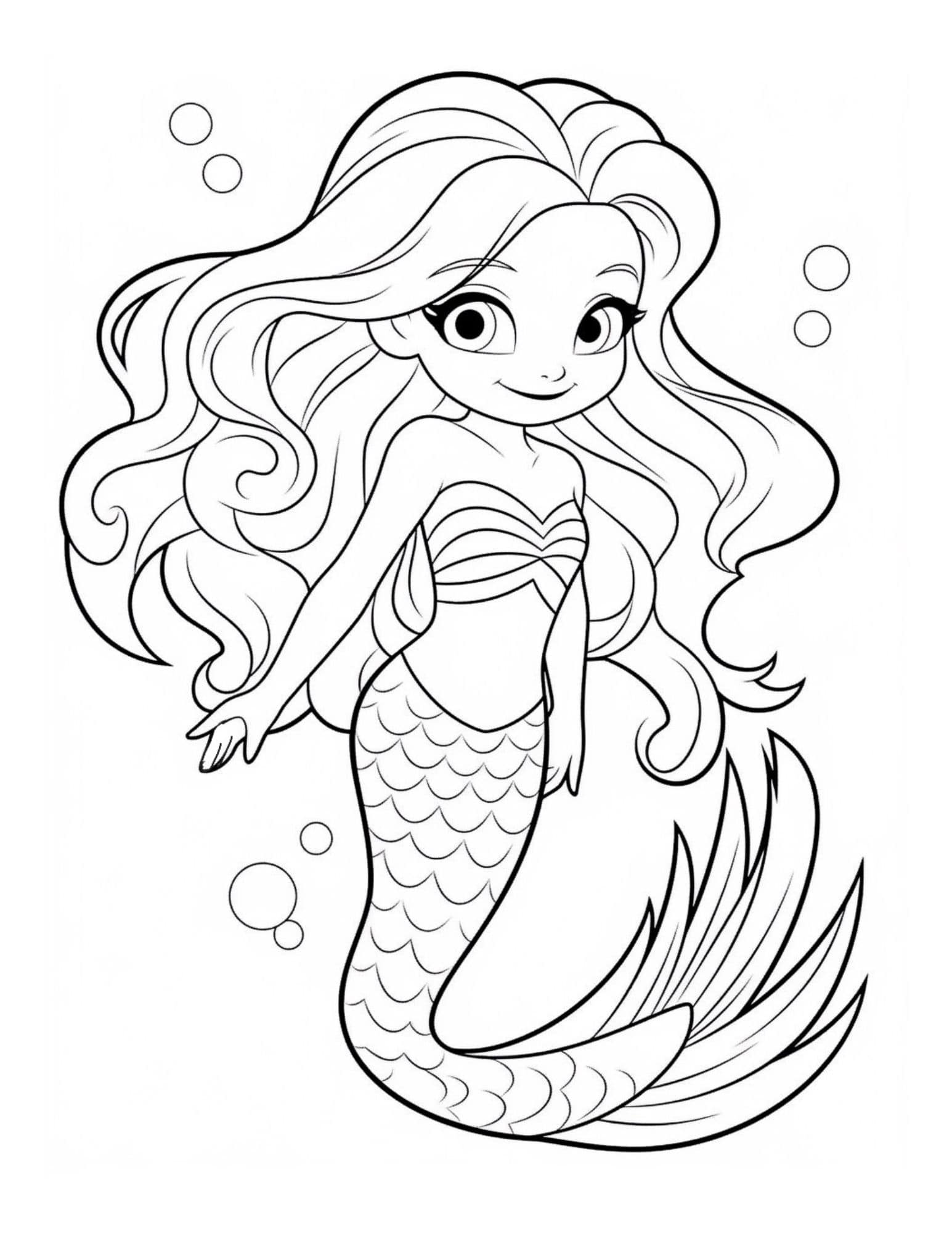 60 Printable Pretty Mermaid Coloring Pages 5