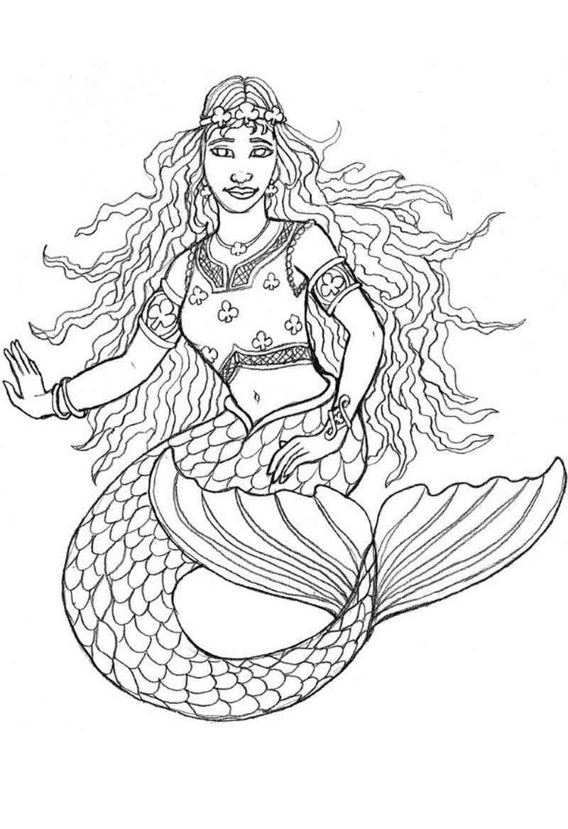 60 Printable Pretty Mermaid Coloring Pages 53