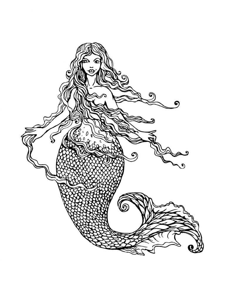 60 Printable Pretty Mermaid Coloring Pages 60