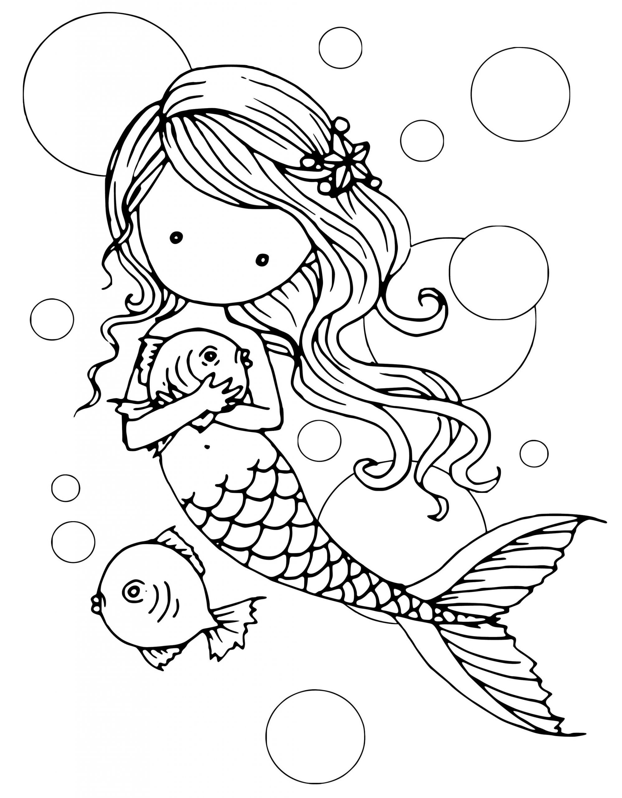 60 Printable Pretty Mermaid Coloring Pages 7