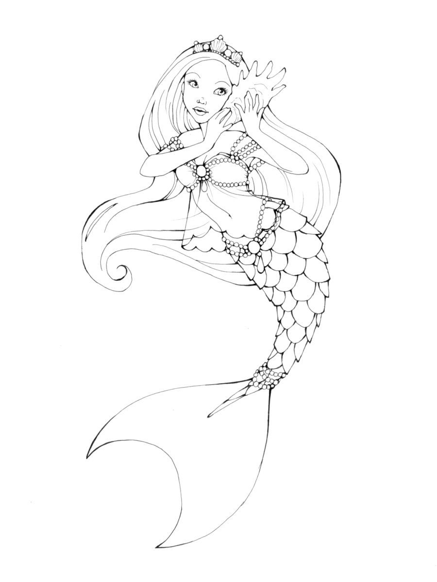 60 Printable Pretty Mermaid Coloring Pages 8