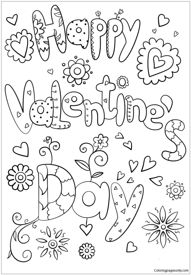 60 Printable Valentine Day Coloring 16