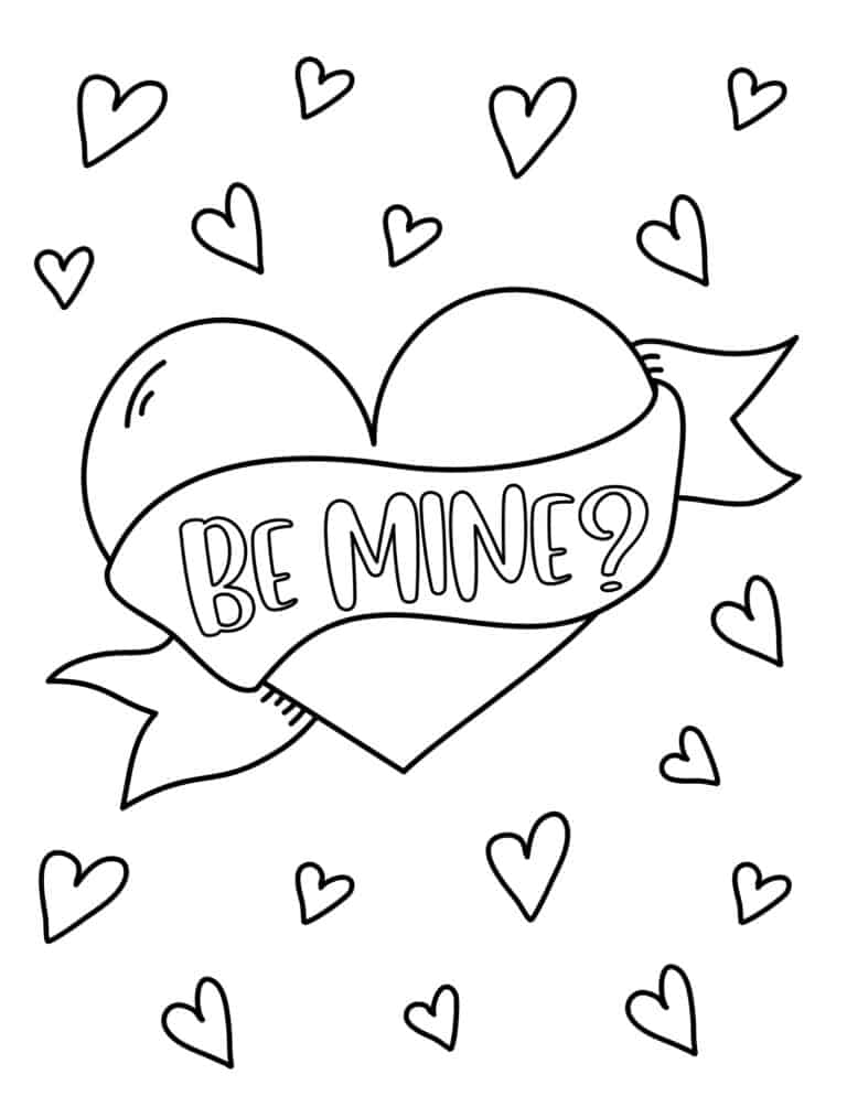 60 Printable Valentine Day Coloring 19