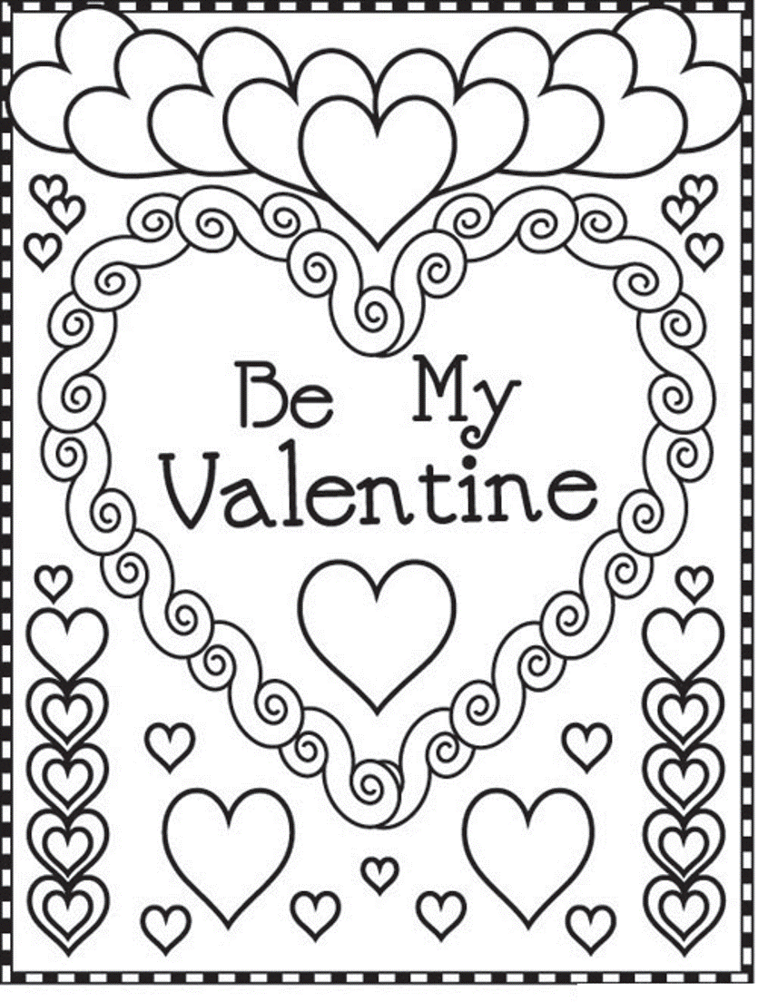 60 Printable Valentine Day Coloring 41