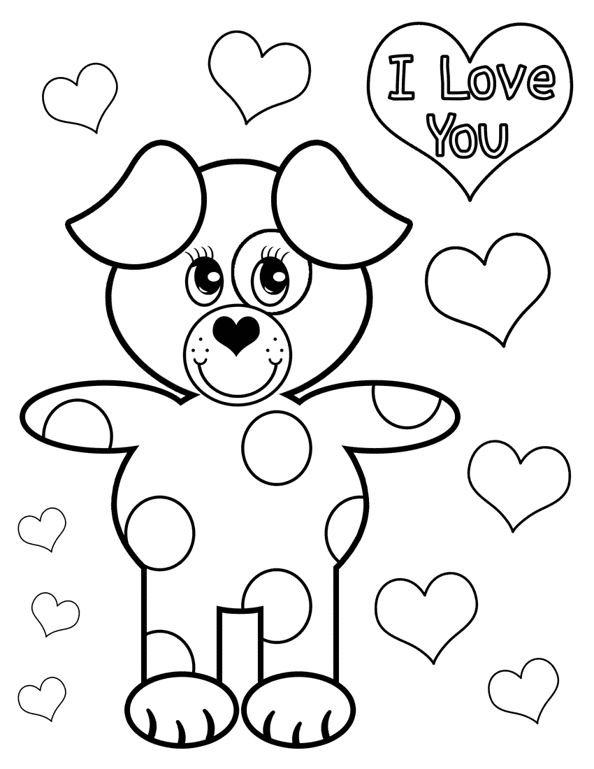 60 Printable Valentine Day Coloring 49