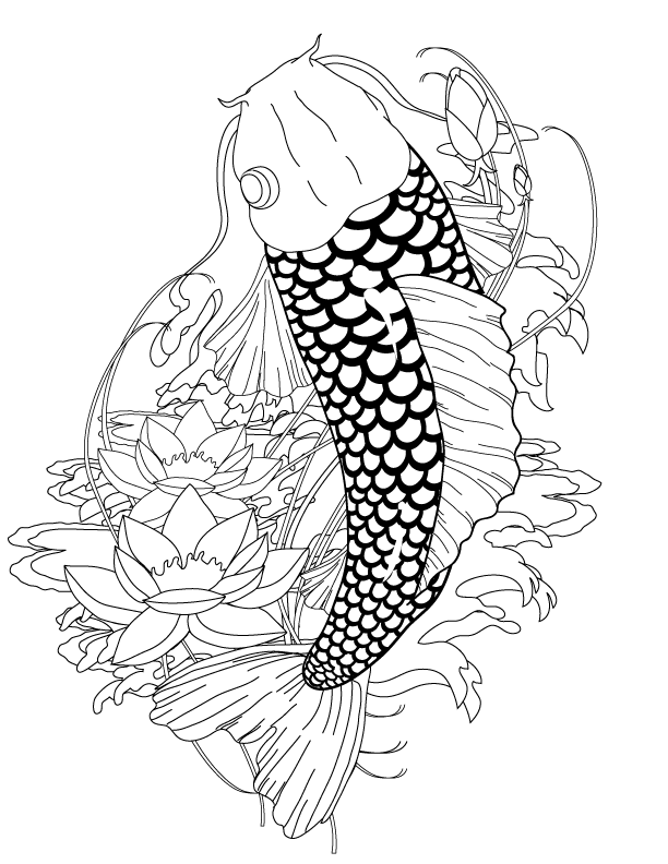 Get 85 Koi Fish Coloring Pages Ideas 14