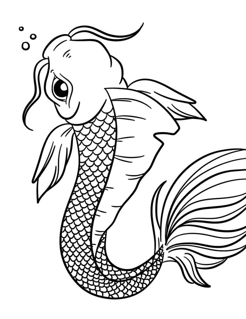 Get 85 Koi Fish Coloring Pages Ideas 16