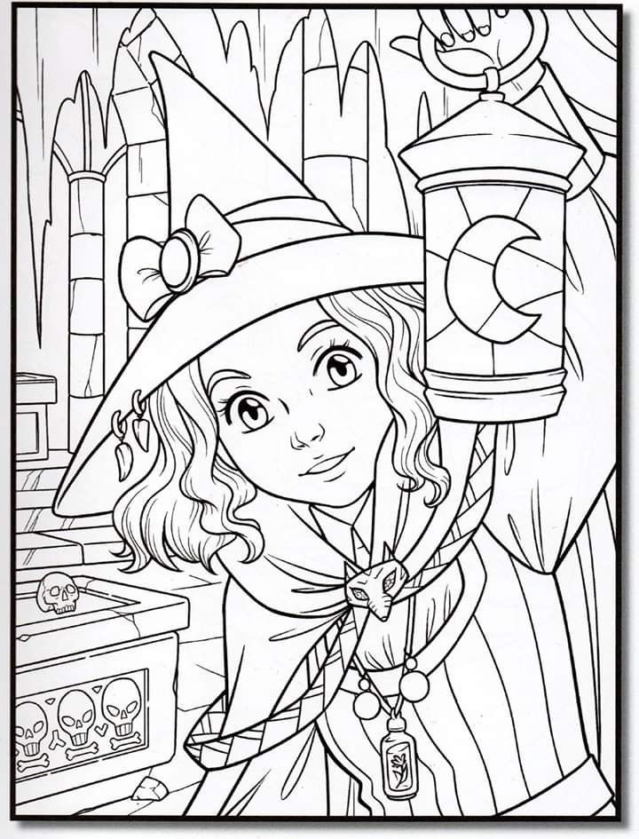 35 Printable Cute Witch Coloring Pages 12