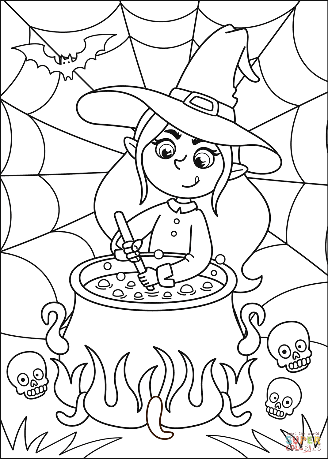 35 Printable Cute Witch Coloring Pages 14