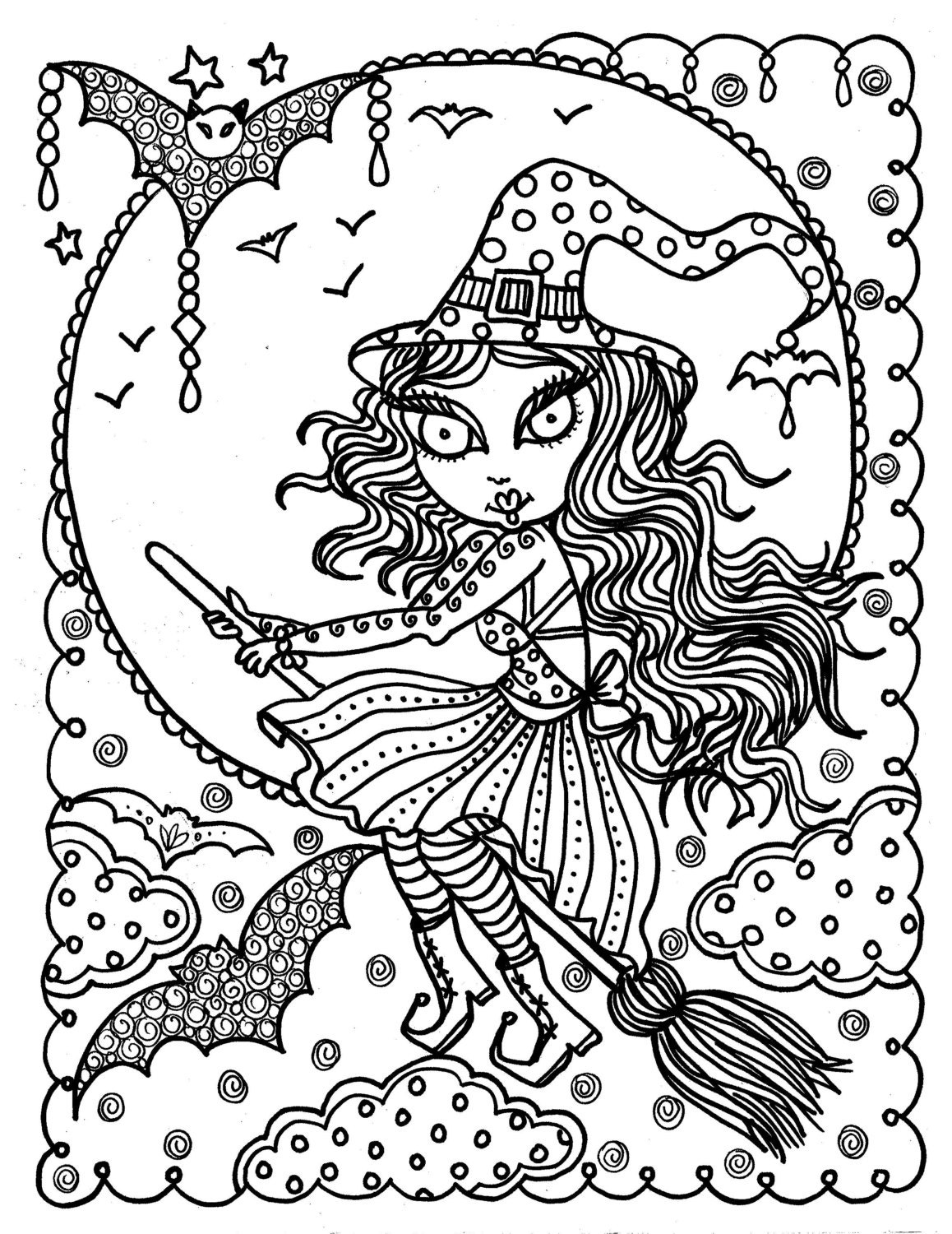 35 Printable Cute Witch Coloring Pages 16