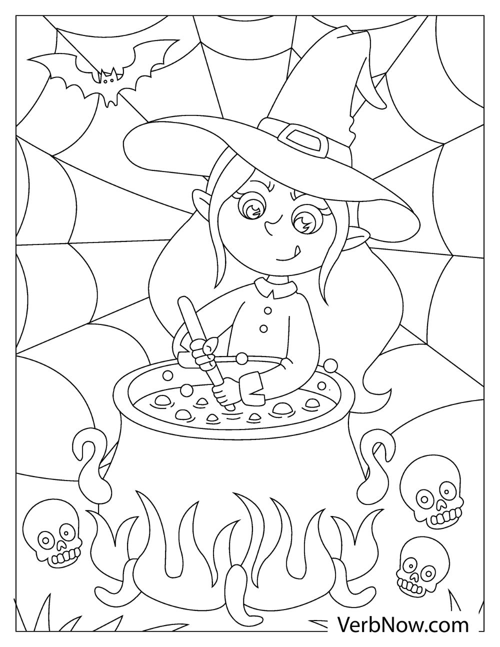 35 Printable Cute Witch Coloring Pages 2