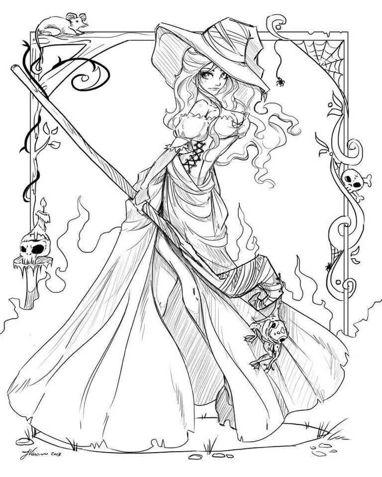 35 Printable Cute Witch Coloring Pages 29