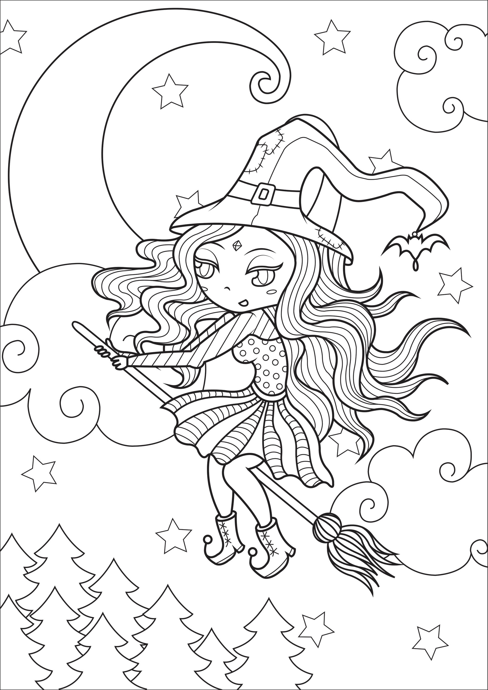 35 Printable Cute Witch Coloring Pages 32