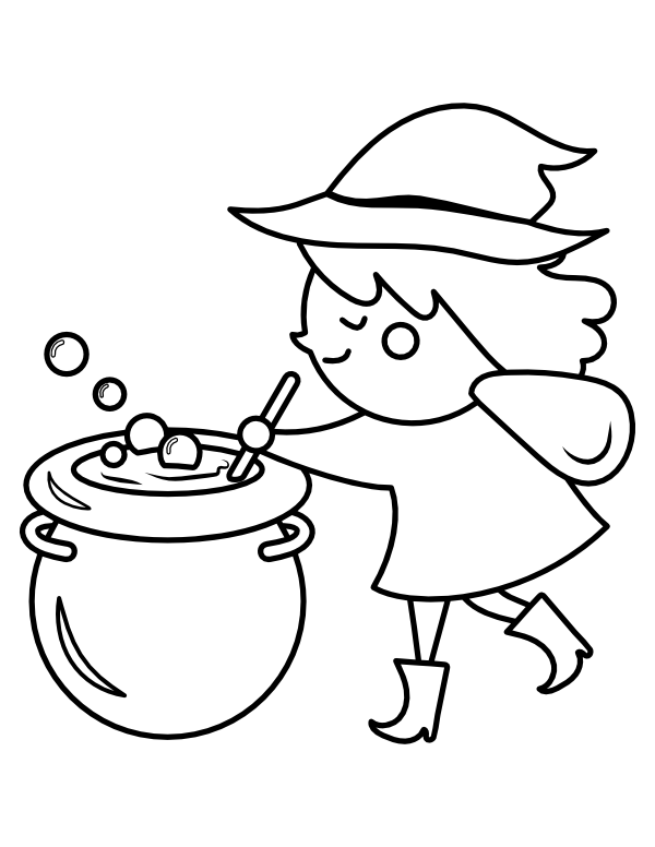 35 Printable Cute Witch Coloring Pages 7