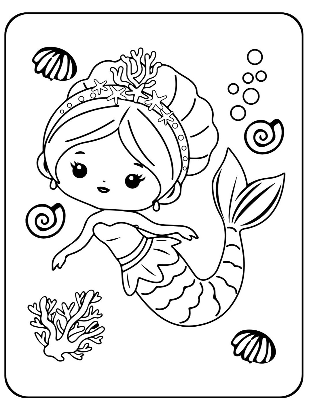 Save 60 Beautiful Mermaid Coloring Pages Ideas 10