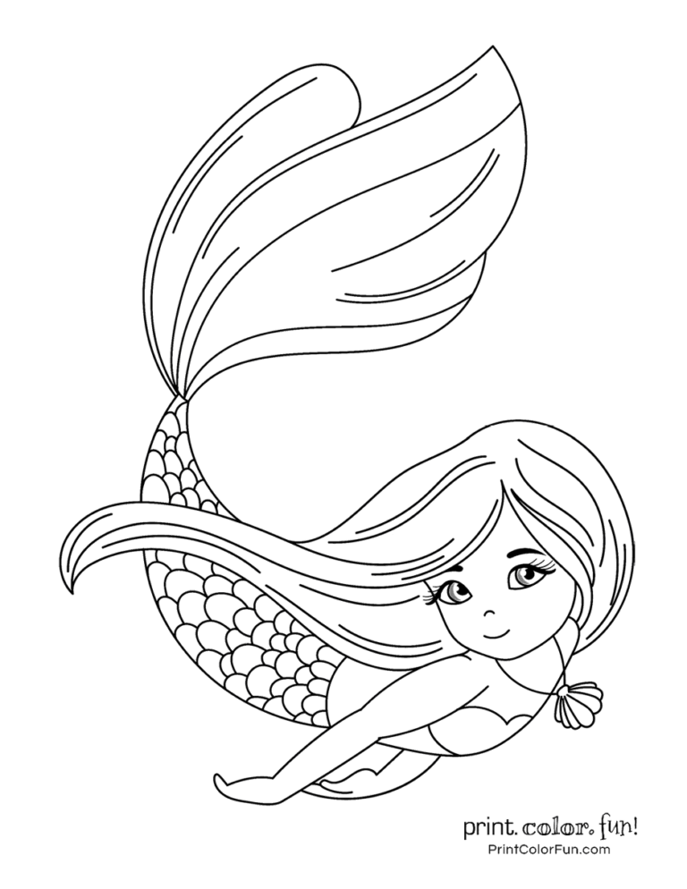 Save 60 Beautiful Mermaid Coloring Pages Ideas 24