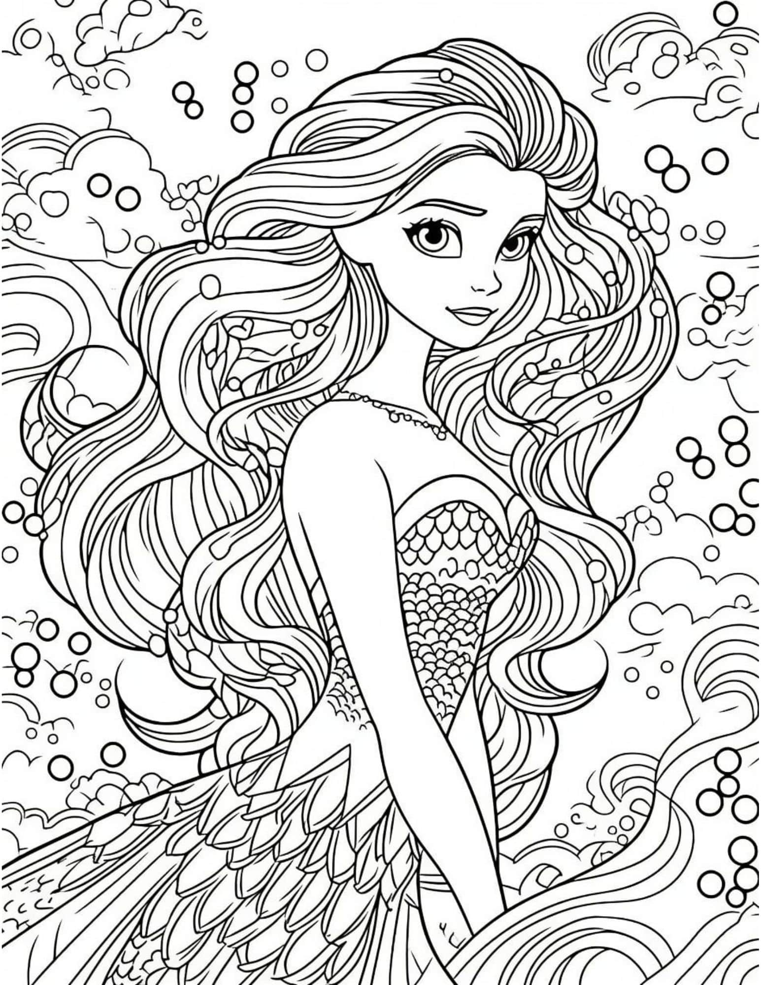 Save 60 Beautiful Mermaid Coloring Pages Ideas 25