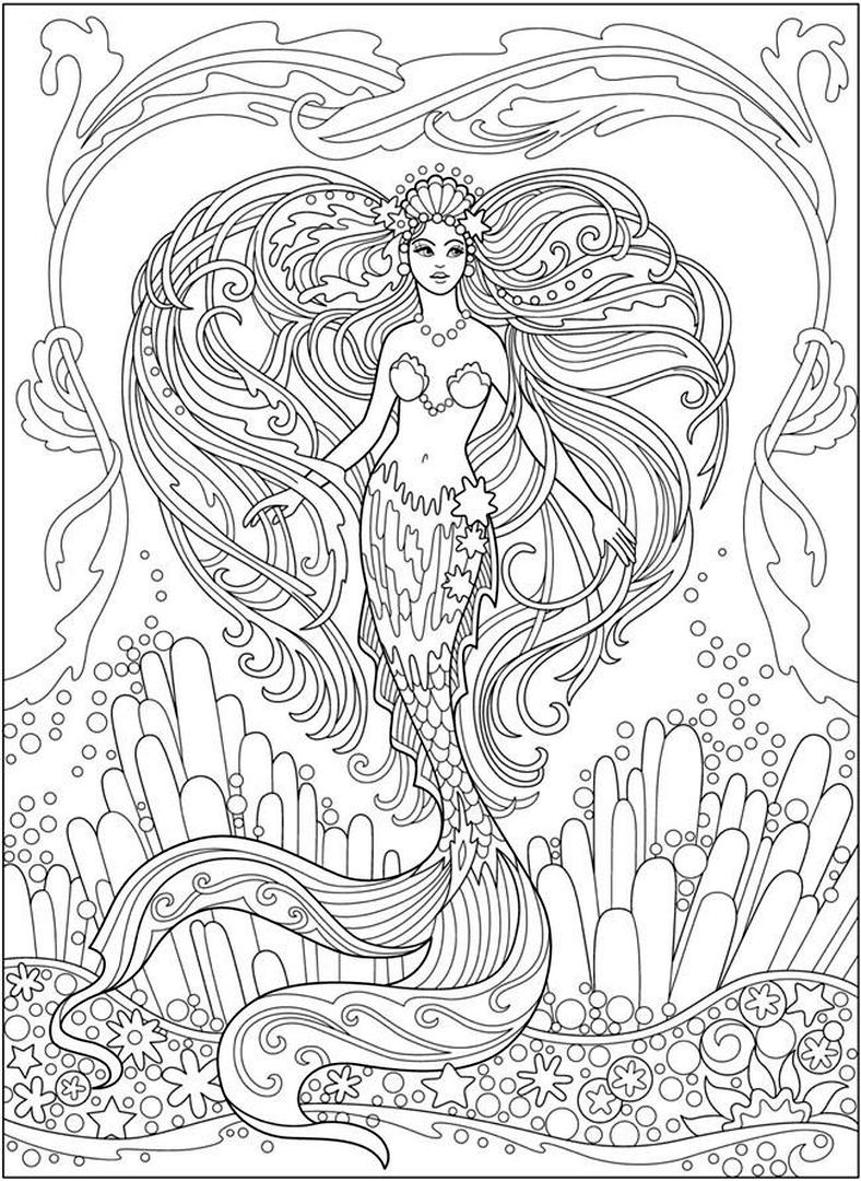 Save 60 Beautiful Mermaid Coloring Pages Ideas 27