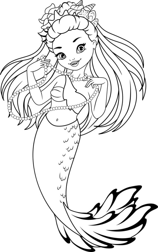 Save 60 Beautiful Mermaid Coloring Pages Ideas 6